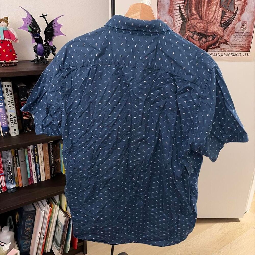 Lee Stretch Blue Printed Button-Up Shirt Men's Large - Picture 3 of 3